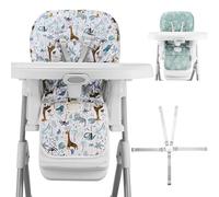 Lunobubo Baby High Chair Cover 2-in-1 Reversible, Includes 5-Point Harness Strap, Waterproof & Soft Dual-Side High Chair Pad Cushion, Machine Washable, Extra Thick Highchair Protector - Green