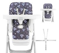 Lunobubo Baby High Chair Cover 2-in-1 Reversible, Includes 5-Point Harness Strap, Waterproof & Soft Dual-Side High Chair Pad Cushion, Machine Washable, Extra Thick Highchair Protector - Grey