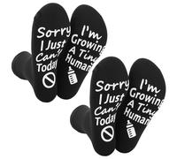 Lunpoem 4PCS Funny Labour Socks With Quote Sorry I Just Can't Today I'm Growing a Tiny Human Non Slip Maternity Socks For Essentials Pregnancy Announcement Gift Mom To Be Gift Maternity Gift