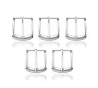 Lunpoem 5PCS Belt Buckle Single Prong Metal Belt Buckle Replacement Set, Classic Leather Belt Buckles, Durable Metal Buckle, Stylish Belt Buckles for Women and Men
