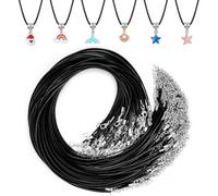 Lunpog 10 Pcs Waxed Necklace Cord,Adjustable Necklace Cords Necklace String,1.5mm Waxed Necklace Cord with Lobster Clasp for Christmas Necklaces DIY Bracelet Jewellery Making(Black)