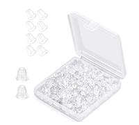 Lunpog 100 Pieces Clear Earring Backs, Silicone Earring Backs, Clear Soft Rubber Butterfly Earring Backs Stoppers Earnuts Clear Earring Studs for Women's DIY Jewelry Earrings Studs Supplies