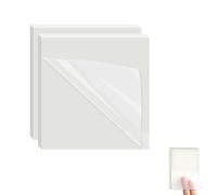 Lunpog 100pcs Transparent Sticky Notes, Self-Stick Note Pads, Transparent Self Adhesive Removable Notes, Perfect for Studying and Writing in Text Books, Office, School (75x75mm)