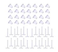 Lunpog 200 Pairs of Transparent Plastic Earring Post Replacements, Transparent Ear Pins and Earring Backs for Men Women (5mm)
