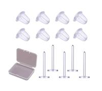Lunpog 200 Pcs Clear Earrings, Earring Retainers, Safety Backs Rubber Stoppers, Clear Ear Pins and Earring Backs for Men Women DIY Supplies