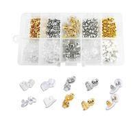 Lunpog 450 Pcs Earring Backs Set, 10 Styles Clear Earring Stoppers Earring Safety Backs Rubber Plastic Butterfly Shape with Storage Box for Women's DIY Jewelry Supplies