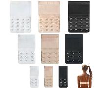 Lunpog 9 Pcs Bra Strap Extenders Set - 2 Hook / 3 Hook / 4 Hook Bra Extensions, Comfortable Elastic Bra Extender for Women(Skin/White/Black)