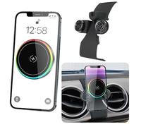 LUNQIN Car Magnetic Phone Mount for Ford Mustang 2015 2016 2017 2018 2019 2020 2021 2022 2023 Auto Interior Accessories Best Cellphone Holder Fast 15W Wireless Charger Cell Phones Charging Stand