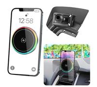 LUNQIN Car Magnetic Phone Mount for Hyundai Santa Fe 2013 2014 2015 2016 2017 2018 Auto Interior Accessories Best Cellphone Holder Fast 15W Wireless Charger Cell Phones Charging Screen Stand Accessory