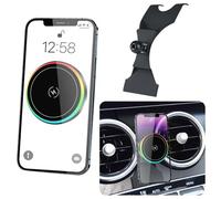 LUNQIN Car Magnetic Phone Mount for Mercedes Benz C-Class 2015-2018 and GLC Class 2015-2019 Auto Interior Accessories Best Cellphone Holder Fast 15W Wireless Charger Cell Phones Charging Screen Stand