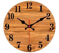 Lunstica 8 Inch Rustic Round Aluminum Wall Clock, Battery-Powered, Silent and Tick-Free, Suitable for Kitchens, Bathrooms, and Living Rooms, Serving as Farmhouse Wall Decor (8 Inch, Brown)