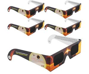 Lunt Solar Eclipse Glasses, Pack of 5 - EN ISO 12312-2:2015, CE - Solar Eclipse Viewing Glasses - August 2026 Eclipse UK and Europe