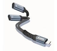 Luntak USB C Splitter, Dual USB C Headphone and Charger Adapter Audio Dongle Cable with PD 60W Fast Charging for iPhone 16/15 Series, iPad, Galaxy and More