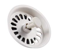 Luntus Food Waste Stopper Spin Lock Sink Drain Strainer 3.1" Dia White Black Plastic