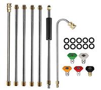 Luntus Gutter Cleaning Tool Pressure Washer - Extension Wands, Roof Cleaner Lance Nozzle - 4000 Psi 5 Tips, Window Washing Accessories, Power Washer