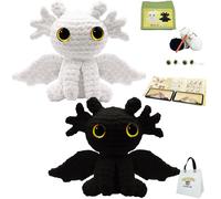 LuNuaFvy Crochet Kit Beginners-Crochet Kit Beginner Adult & Kid(10+),Halloween Knitting & Crocheting Kit,Crochet Animal Amigurumi Starter,Learn Crochet Dragon:Video & Instruction,Organized & Gift Bags
