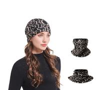 Lunukopi Women's Slouchy Winter Beanies Hat for Man's Scarf for Women Skull Cap, Black-e, One Size
