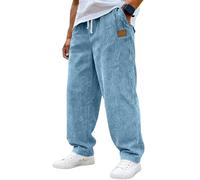 LUNULE Men Work Trousers, Men's Modern Solid Color Corduroy Trousers with Pockets Lightweight Regular Fit Corduroy Pants Fitness Gym Long Sports Pants Baggy Stretch Running Jogging Sweatpants Casual