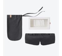 Lunya Washable Silk Sleeping Mask - Thermoregulating Mulberry Silk, Light Blocking and Comfortable Fit - Sleep Mask for Women and Men with Box - Meditative Grey - Large