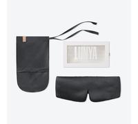 Lunya Weighted Silk Sleep Mask - Mulberry Silk Eye Cover with Cooling Glass Beads, Noise-Reducing Fit, Washable Fabric, and Travel Pouch - Sleeping Mask for Men and Women - Meditative Grey - Small