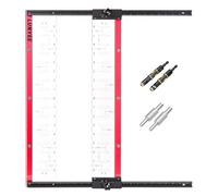 Lunyee Shelf Pin Jig with Self-Centering Drill Bits, 1/4 Inch and 5mm Shelf Pin Drilling Jig for 32mm System Adjustable Cabinet Hole Drilling Template for Woodworking with 17 Hole Rows