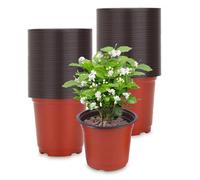 Lunyloer Plastic Plant Pots, 120 Pcs Seed Starting Pots 10×8cm, Flower Plant Container Flower Pots for Growing Seeds Flowers Vegetables and Seedlings for Gardening