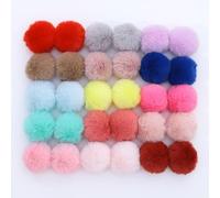 LUNYY 20Pcs Mixed Color DIY 4-5cm Faux Rabbit Fur Pompom Artificial Fur Balls Fur Pom Pom For Hats Cap For Scarf Gloves Keychain