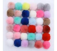 LUNYY 20Pcs Mixed Color DIY 4-5cm Faux Rabbit Fur Pompom Artificial Fur Balls Fur Pom Pom For Hats Cap For Scarf Gloves Keychain