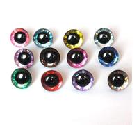 LUNYY 20pcs Plush Toy Eyes 12 Colors Eyes Accessories DIY Doll Making Accessories 12-40mm 3D Safety Glitter Toy Eyes For DIY Plush