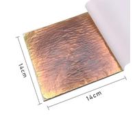 LUNYY Gold Leaf Sheets Red Copper Foil in Nail Decoration Ceramic Art Craft Paper Gilding 14X14cm Variegated Bronze Leaf 50pcs/booklet