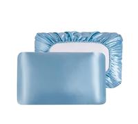 LUNYY Memory Elastic Band Pillow Case Satin Silk Pillowcase Solid Color Pillow Cases Pillow Cover Pillowcases