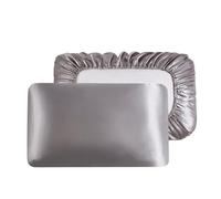LUNYY Memory Elastic Band Pillow Case Satin Silk Pillowcase Solid Color Pillow Cases Pillow Cover Pillowcases