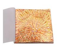 LUNYY Gold Leaf Sheets Variegated Copper Foils for Crafts, Nails & Ceramics 50 pcs Bronze 14x14cm