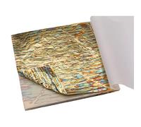 LUNYY Gold Leaf Sheets - Variegated Copper Foils for Crafts, Nail Decorations - 50pcs 14x14cm