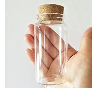 Luo House 3pcs 100ml Small Glass Bottles Vials Jars Glass with Cork Stopper Storage Bottle 100ml 47x90mm(1.85x3.54inch)
