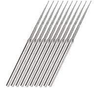 Luo ke 10pcs 3mm Shank Diamond Grinding Head Burr Punch Needle Drilling Bits Small Long Cone 1mm For Rotary Tools