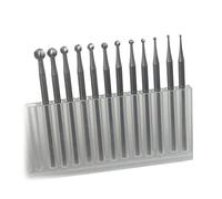 Luo ke 12 Pcs Round Shape Ball Burr Set - 3/32'' Shank Jewelry Making Burs Round Ball Shape Engraving Bits for Lapidary (008-040)