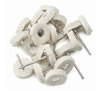 Luo ke 20 Pcs Mini Cotton Buffing Wheel, 3/32 Inch Shank Abrasive Cloth Polishing Wheel for Rotary Tools (Off-White)