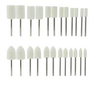 Luo ke 24 Pcs Wool Felt Polishing Bits, 3/32 Inch Shank Wool Polishing Points for Dremel Rotary Tool