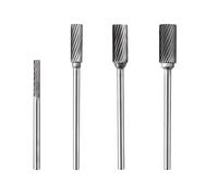 Luo ke 4 Pcs Aluminum Cutting Burr Set - 3/32 Inch Mandrel Tungsten Carbide Burr File Set For Rotary Tool Include Dremel(Single Slot)