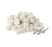 Luo ke 60 Pcs Wool Felt Polishing Pads Quickly Changed Wool Buffing Wheel with 4 Pcs 1/8'' Shank Fits for Dremel Rotary Tools