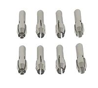 Luo ke 8 Pcs Rotary Tool Accessories - Durable Shiny Stainless Steel Collet Brass Chuck Fits Dremel Rotary Tools Including 4 Size (1/1.6/2.4/3.2) mm(Silver)
