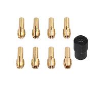 Luo ke 9 Pcs Brass Collet Nut for Rotary Tool | Durable Shiny Brass Quickly Changed Rotary Collet Set Clamping Nut Fits For Dremel Including 4 Size (1/1.6/2.4/3.2) mm
