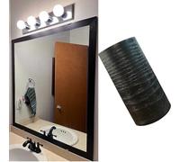 LUO YIYI 10Meters Black Border Peel &Stick Black Wood Grain Wallpaper Border Removable Waterproof Bathroom Mirror Frame Sticker 4inch x390inch