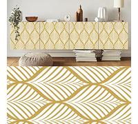 LUO YIYI Golden Leaf Pattern Textured Wallpaper Vinyl Film Self-Adhesive Shelf Liner Removable Countertop Shelf Drawer Cabinet Sticker17.7 in by 118in, M