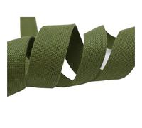 LuoAXINN 10 Meters 15-50mm 2mm Thick Green Cotton Webbing Canvas ribbon for Bag Backpack Strap Seat Belt Tape Bias Binding Accessory for Handbag, Indoor&Outdoor Gear, DIY Projects(25mm)