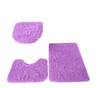 LuoAXINN 3pcs Bathroom Set Rug Toilet Lid Cover Plain Solid Color Bathmats Rugs Kit Non-Slip Fluffy Home Carpets for Bathroom for Bathroom Toilet Shower(Purple)