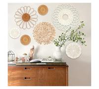 LuoAXINN 7pcs Rattan Wall Basket Decor Wall Decoration Wicker Decorative Basket Farmhouse Hanging Bedroom Decor for Living Room Bedroom Dining Room Office
