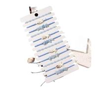 LuoAXINN Beach Bracelets 12-Piece Multi-Color Beige Pearl Star Shell Beaded Woven Bracelet Adjustable Beach Vacation Fashionable Ladies Accessory for Women(Ocean Series 2)