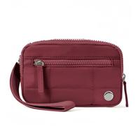 LuoAXINN Puffer Wristlet Wallets for Women, Nylon Quilted Wallet with 3-Zipper Purse for Travel Credit Card Holder Phone Organizer for Travel Shopping(Red)